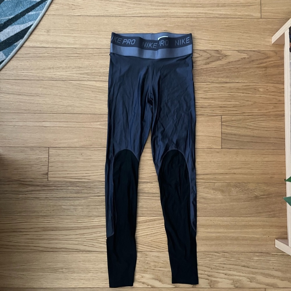 Nike Black and Gray Athletic Leggings